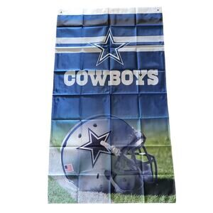 Dallas Cowboys Flag Banner New 3x5 Ft Helmet Turf Filed Mancave Garage‎ Tailgate